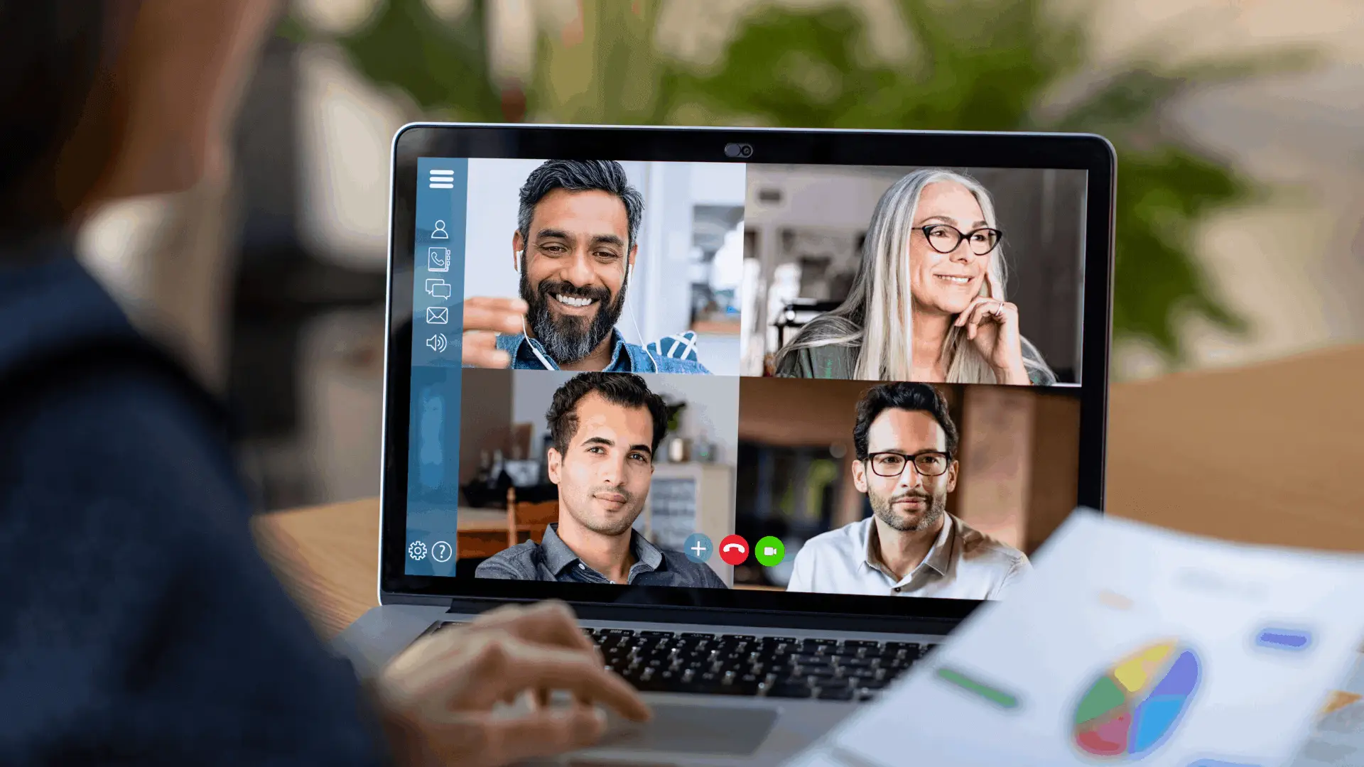 video conferencing on a laptop