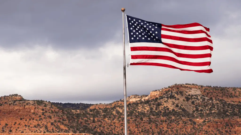 American Flag blowing in the wind