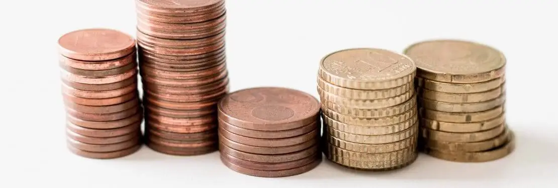 coins lining up in stacks