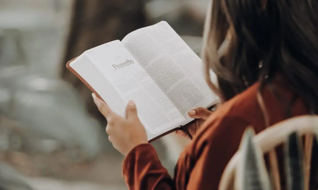 Woman reading bible