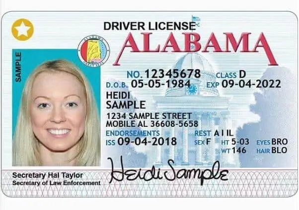 Sample of the new Real ID driver's license