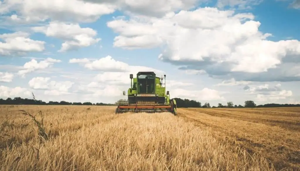 tractor in a field