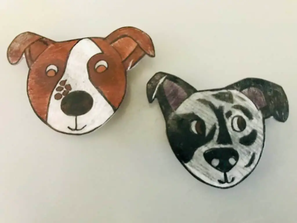 shrink plastic dog magnets