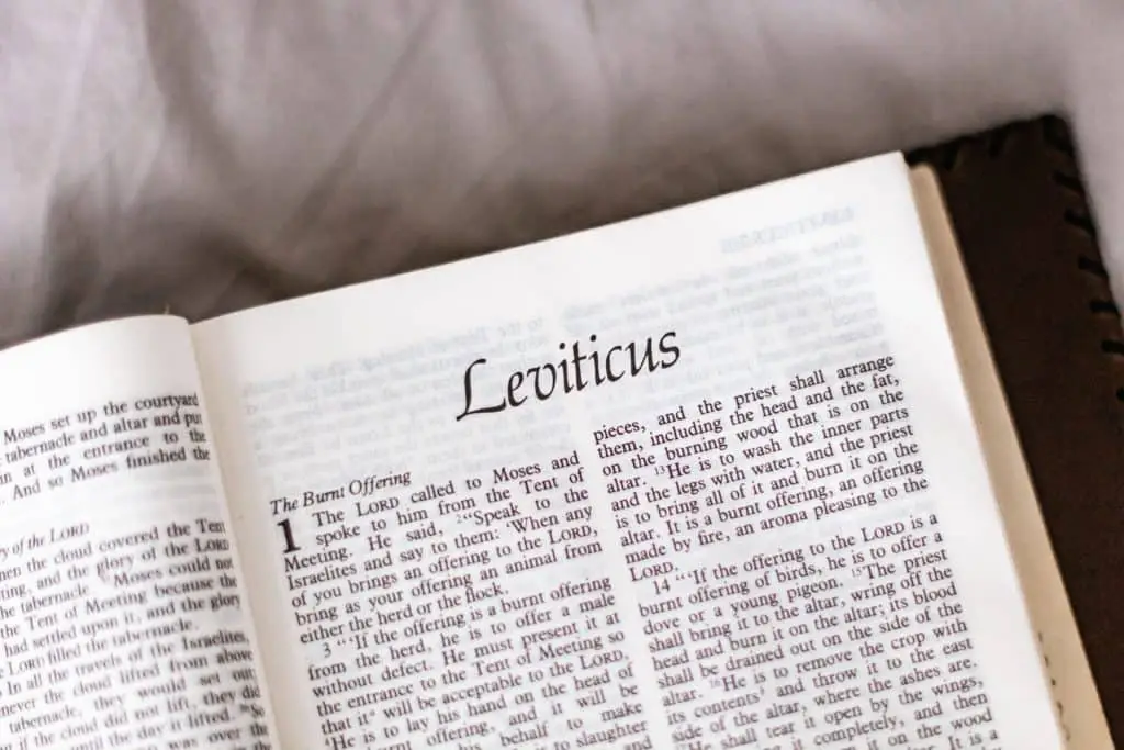 bible open to book of leviticus