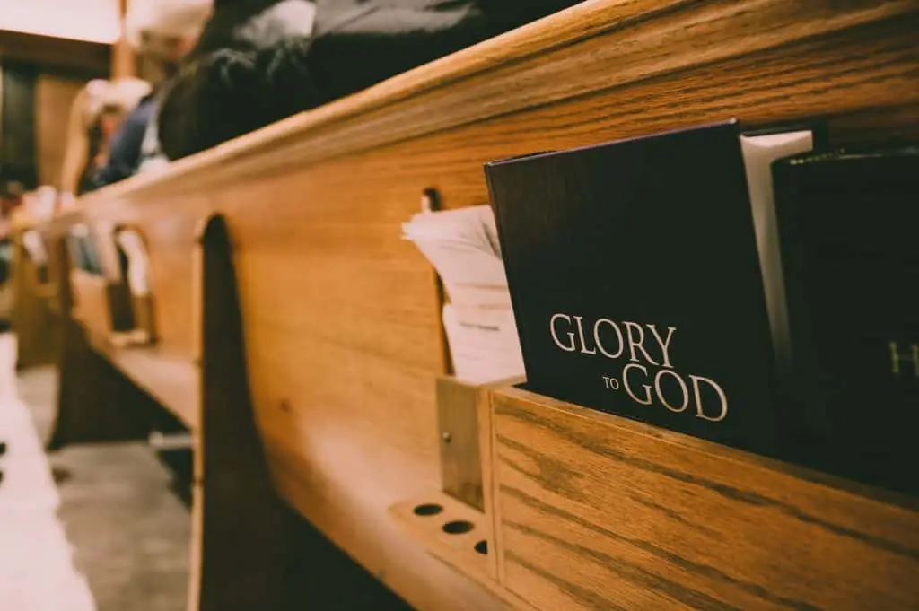 church pew and bible 